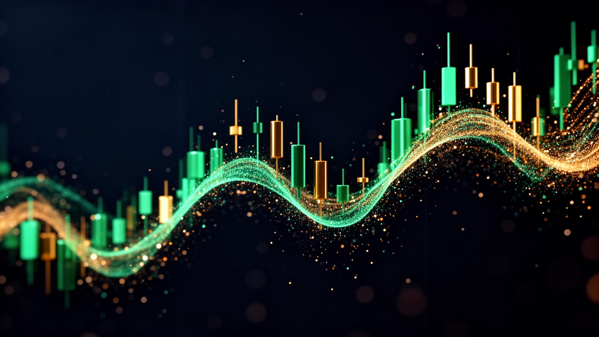 Abstract financial chart visualization